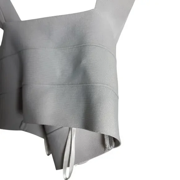 Herve by Herve Leger White Bandage Crisscross Sleeveless Crop Top Size Small - Picture 9 of 14